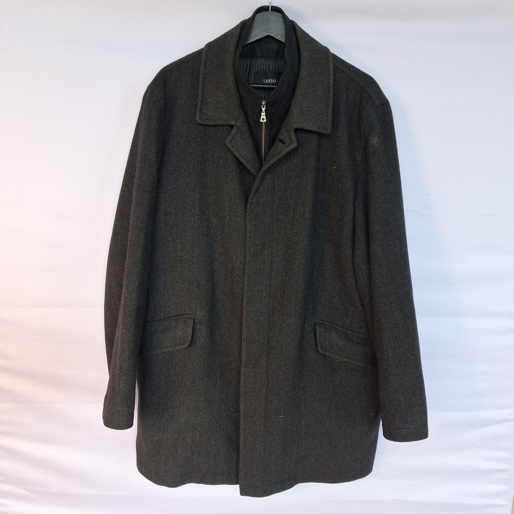 Sanyo Men's Wool-Blend Coat - Size Large